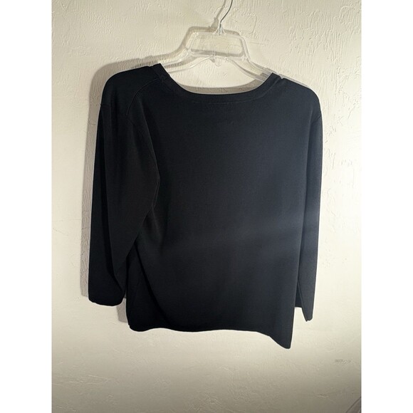 Chico’s Sz 3 Black 3/4 Sleeve Round Neck Pullover Career Sweater Women’s X-Large - Picture 5 of 6